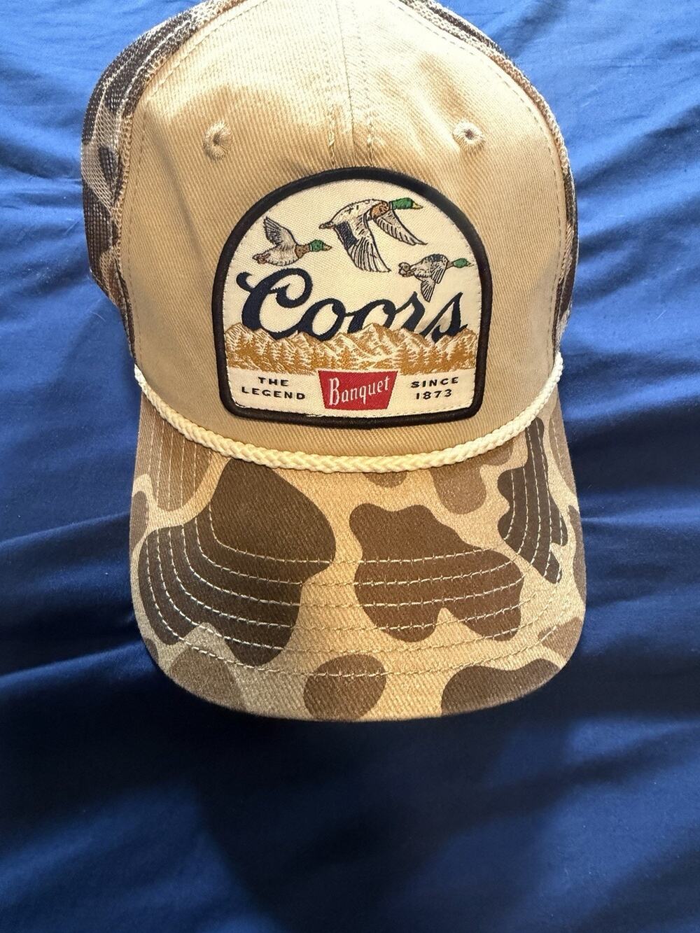 Coors Banquet Duck Camo Trucker Hat Snapback Beer Hunting Cap Tan …7